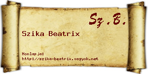 Szika Beatrix névjegykártya